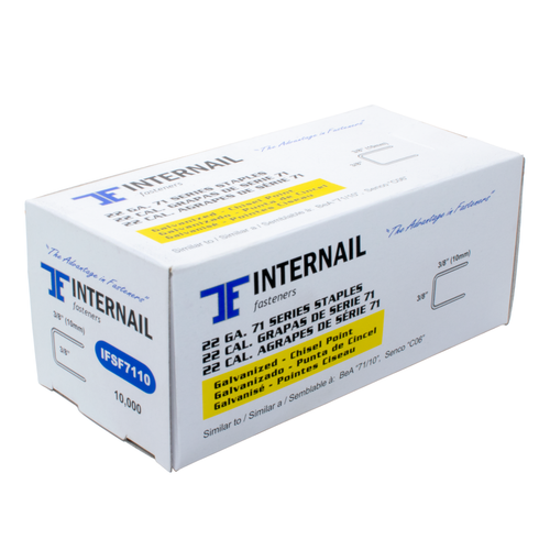 3/8" x 3/8" 22 Gauge fine wire Staples - 7110 Be-A, C06 Senco Upholstery Staples - Picture 2 of 3