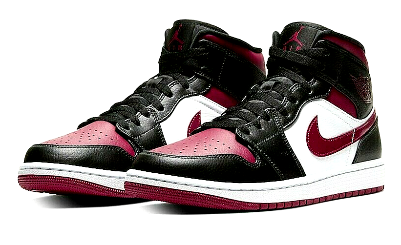 NIKE AIR JORDAN 1 Mid Bred Toe Size 11 Retro Black Noble Red  display picture 1