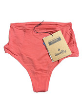NEW Woolly Women  s High Waisted Thong, 95 Merino Wool, Rose Pink, Medium