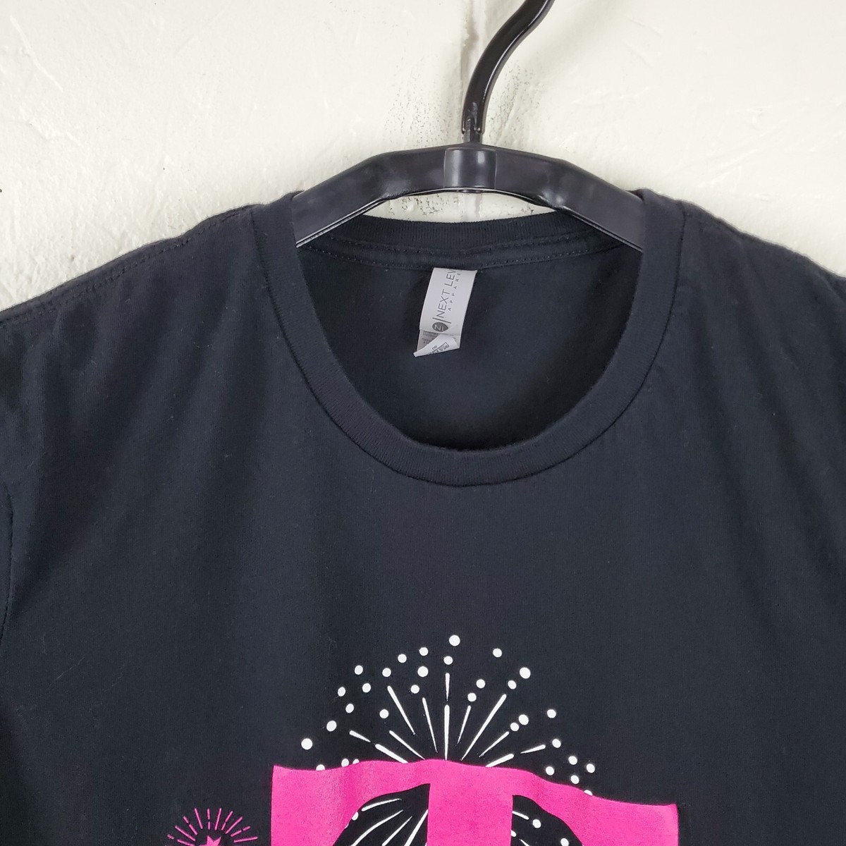 T-Mobile Shirt Womens Medium Black Crew Neck Short Sleeve Graphic