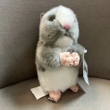 Henrietta - 6 Inch Grey & White Plush Hamster Collectible