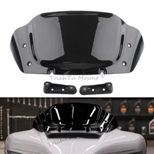 Black 10" Windshield Windscreen w/Bracket for Harley Street Glide FLHXSE FLHX 24