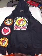 Buc-ee's Classic Embroidery Hoodie Black Size Youth Small W Patches B81