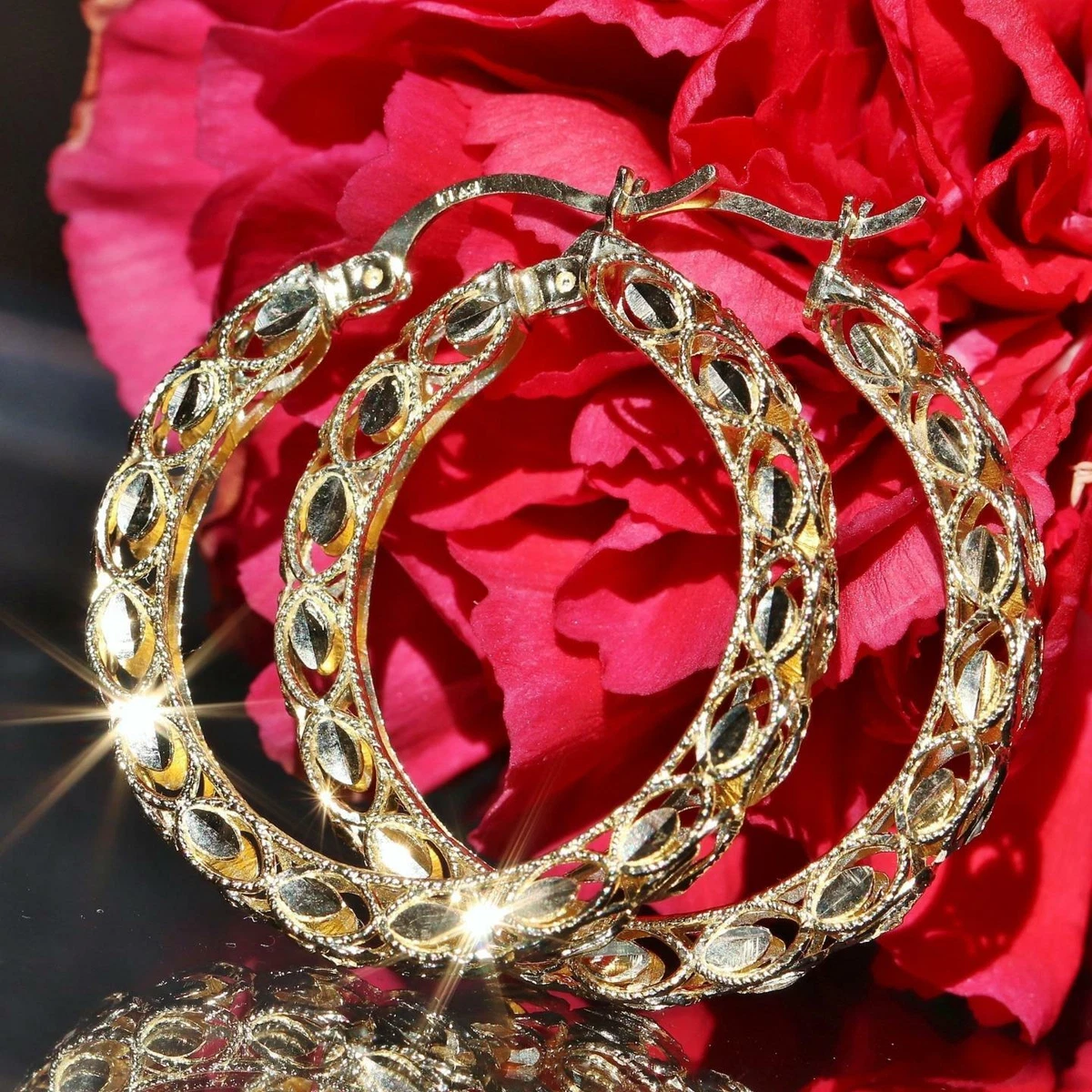 Turkish link hoop earrings deals