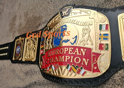 European World Wrestling Federation Championship Belt 4mm Zinc Gold Plated