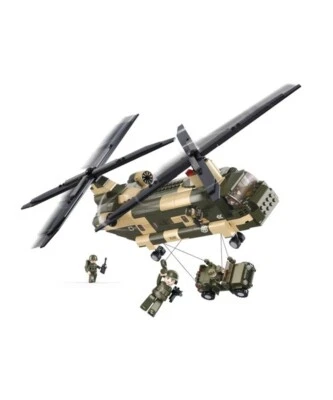 New: Sluban B0508 Kids Building Block Brick Army Chinook Helicopter 230 Pieces