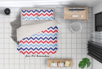 3D Geometry Wavy Pattern Colorful Quilt Cover Set Bedding Sets Pillowcases 64