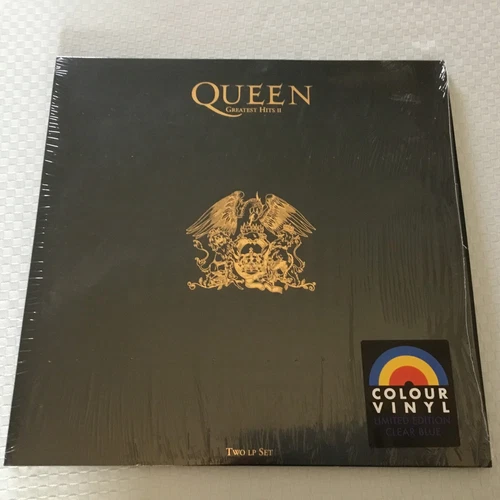 QUEEN - GREATEST HITS II + X 2 LPS + INNERS + BLUE VINYL - 2020 ISSUE - EX