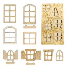 Fenster Wichtelfenster Holz Fensterbank M&ouml;bel f. Wichtel Elfen Feen H&auml;user etc.