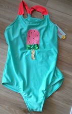 NWT Cat  Jack One Piece Swimsuit Green Sequin Popsicle Watermelon Girls L Plus