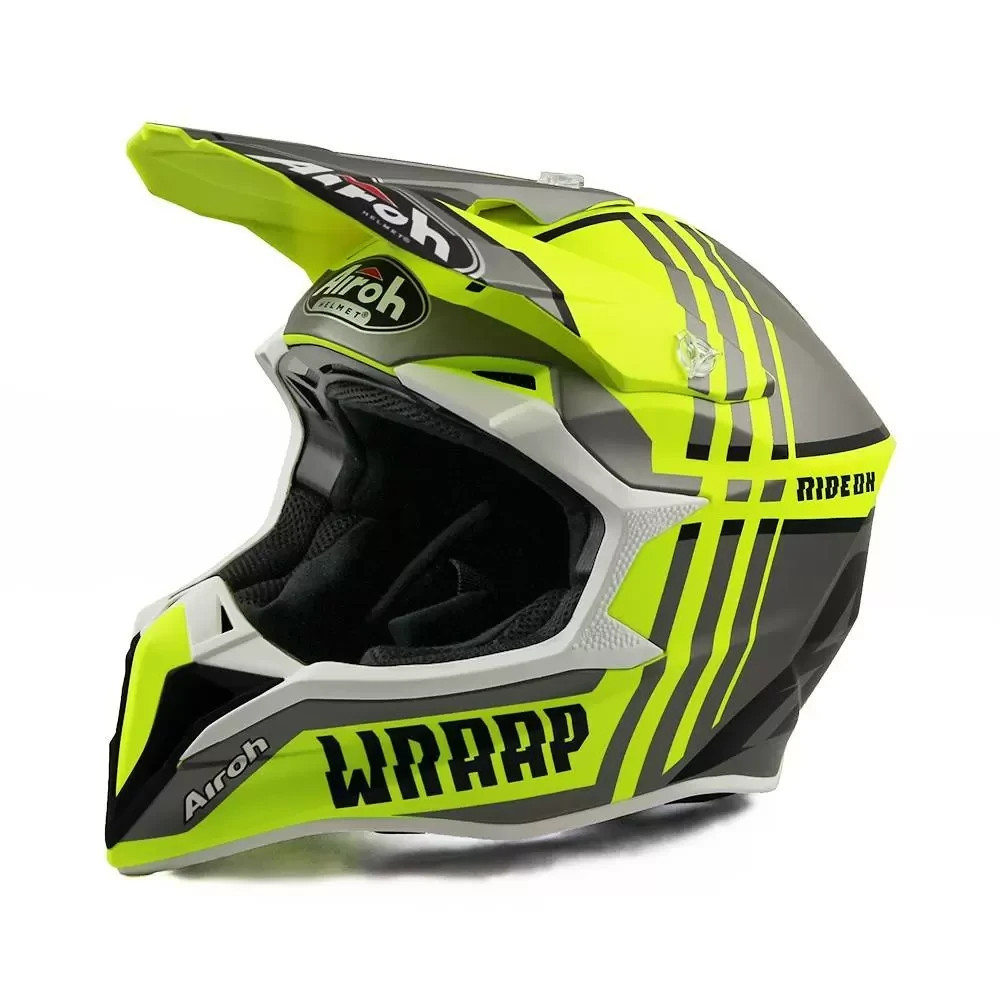 Airoh Wraap Broken Off Road Motorcycle Motocross Small Yellow Matt Helmet