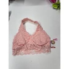 Justice Girls Pink Floral Lace Halter Bralette Size 30 NWT