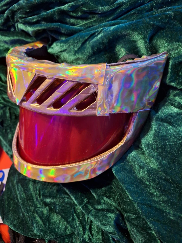 Visera de gala Cyclops Hellfire máscara de Xmen disfraz geek Marvel dorado 3D Foto 3 de 4