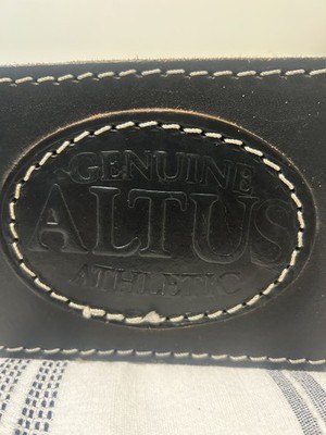 Altus Genuine Leather Powerlifting Belt XL Double Pin Buckle Black