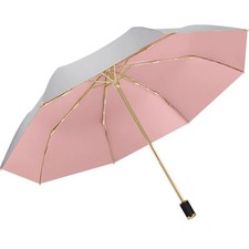 UPF 50 UV Protection Travel Reverse Umbrella Reflective Silver Double Layer ...