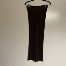 Zara Women S Brown Sheer Textured Knit High Rise Wide Leg Trouser Pants NWOT