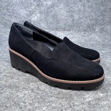 Vionic Wedges Willa Wedge Black Suede Womens size 9 Water Repellent Minimalist