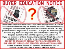 La-Z-Boy Rocker Recliner Replacement Black Bolts w/ Grommets lazyboy Lazy Boy