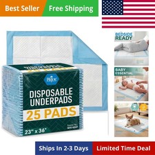 Disposable Underpads 23'' X 36'' 25-Count Incontinence Pads, Chux, Bed Covers...