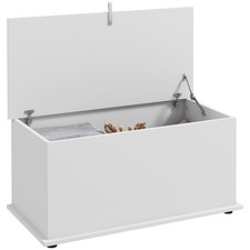 HOMCOM Panca Contenitore in Legno Moderna e Multiuso 80x40x40cm Bianco