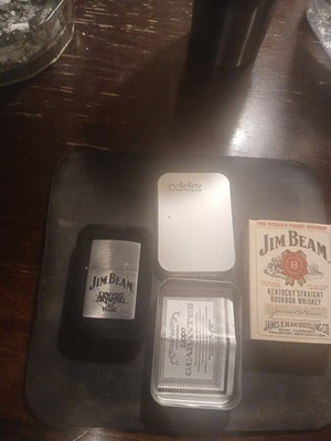 Zippo 250JB-928, Jim Beam Kentucky Bourbon Emblem Chrome Lighter with Tin & Box