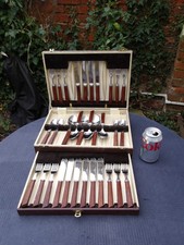 Atkinson Bros Canteen Cutlery Stainless Steel Wooden Handles - Missing 4 Pieces