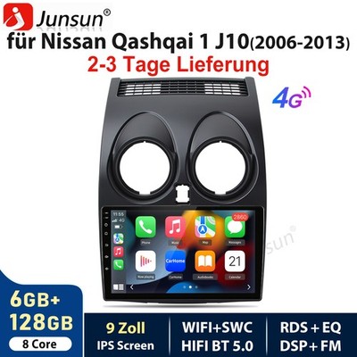 6+128G DAB+ Für Nissan Qashqai J10 2007-2016 Carplay Autoradio Android GPS SWC
