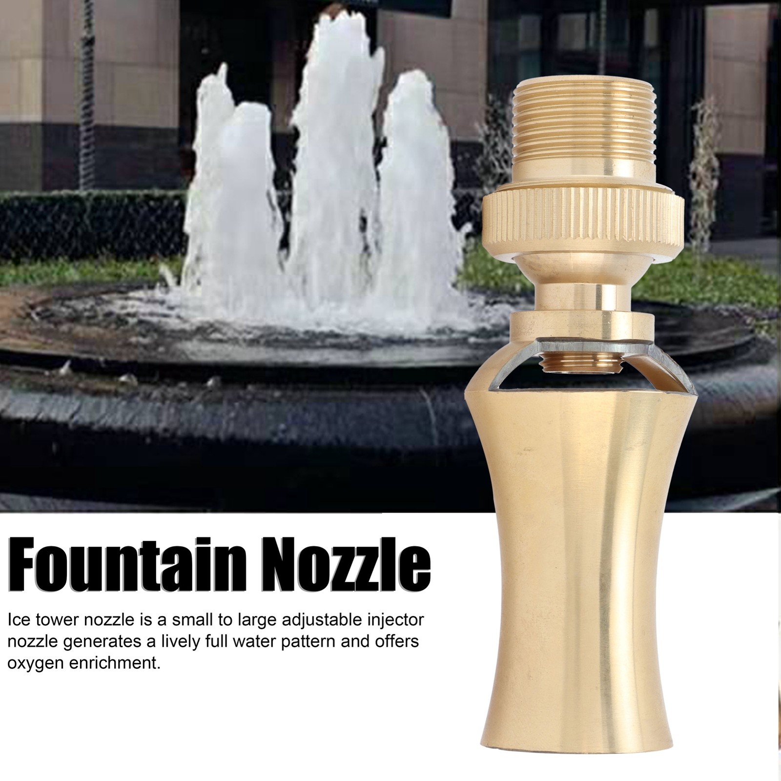 Brass Ice Tower Cedar Water Fountain Nozzle Spray Head Adjustable Pond