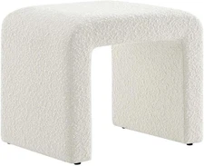 EEI-6737-IVO Simba Boucle Fabric Waterfall Stool, Ivory