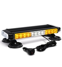 Xprite White Amber Led Rooftop Emergency Strobe Light Bar 21 Flashing Modes