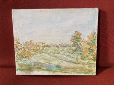 TABLEAU HUILE/TOILE PAYSAGE BRETAGNE /ABSTRAIT /SIGNÉ EMILE COMPARD-PONT -AVEN
