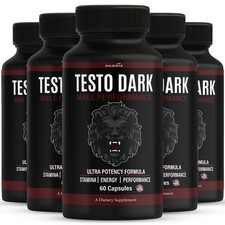  5 Pack Testo Dark Advanced Male Pills TestoDark Formula Supplement Capsules