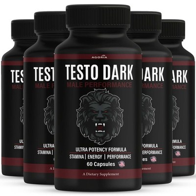 (5 Pack) Testo Dark Advanced Male Pills TestoDark Formula Supplement Capsules