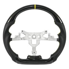Hydro Dip Carbon Fiber Steering Wheel Fit Corvette C6 Z06 Zr1 06-11 Yellow Line