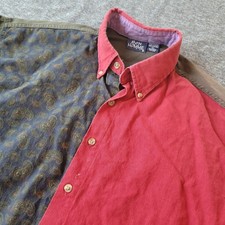 VTG Bon Homme Shirt Men's XL Paisley Colorblock Button Down Cotton Made in USA