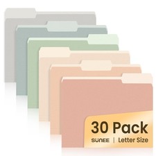 SUNEE File Folders, 30 Pack Manilla Folders 8.5 x 11, Colored File Folders Ho...
