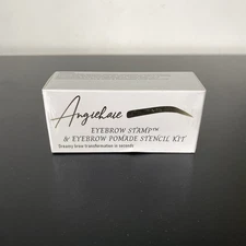 NEW Angiehaie Eyebrow Stamp & Eyebrow Promade Stencil Kit Grey Black