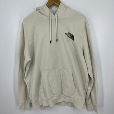 The North Face Mens Cream Never Stop Exploring Graphic Pullover Hoodie Large