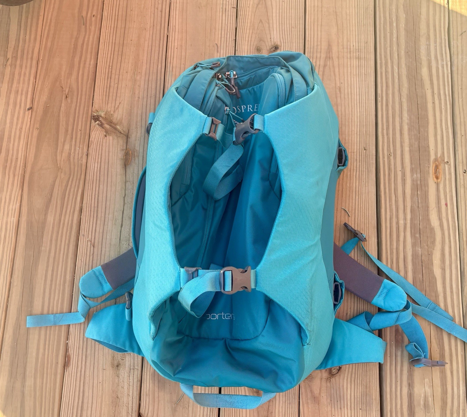 Osprey Porter 46 Backpack 46L Teal Travel Carry On Duffel Pack Outdoor Hiking