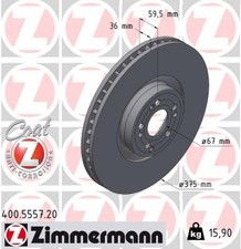 2x ZIMMERMANN Bremsscheibe COAT Z 400.5557.20 für MERCEDES GLE V167 C167 GLS 350