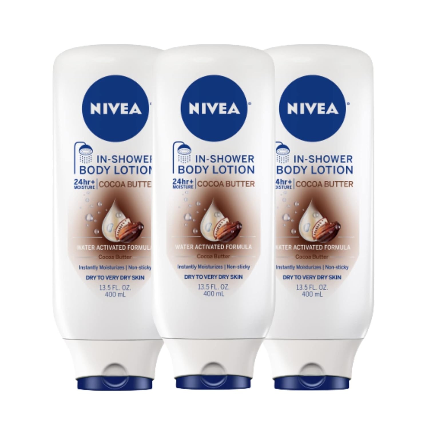 NIVEA Cocoa Butter In Shower Lotion for Dry Skin 13.5 Fl Oz
