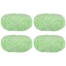 4pcs Velvet Yarn Soft Chenille Yarn 4x100g/14.1oz 347yds Light Green