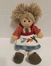 My Doll Blond Hair Rag Doll Dress And Joy Apron Approximately 13"
