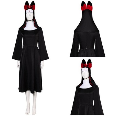 Hazbin Hotel TV Nun Alastor Women Black Dress With Hat Party Carnival Halloween