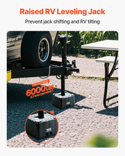 Heavy Duty Trailer Jack Block - 6" High, 6000 lbs Capacity, Durable RV Leveling