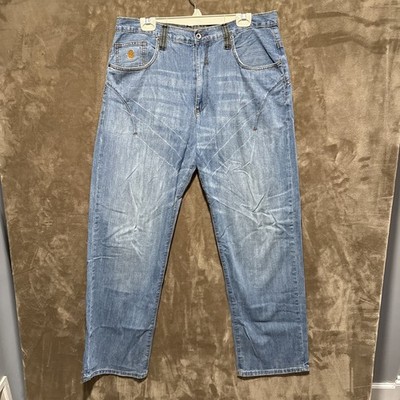 Roca Wear Men's XL Vintage Y2K Hip Hop Jeans Embroidered Denim Wide Leg Baggy