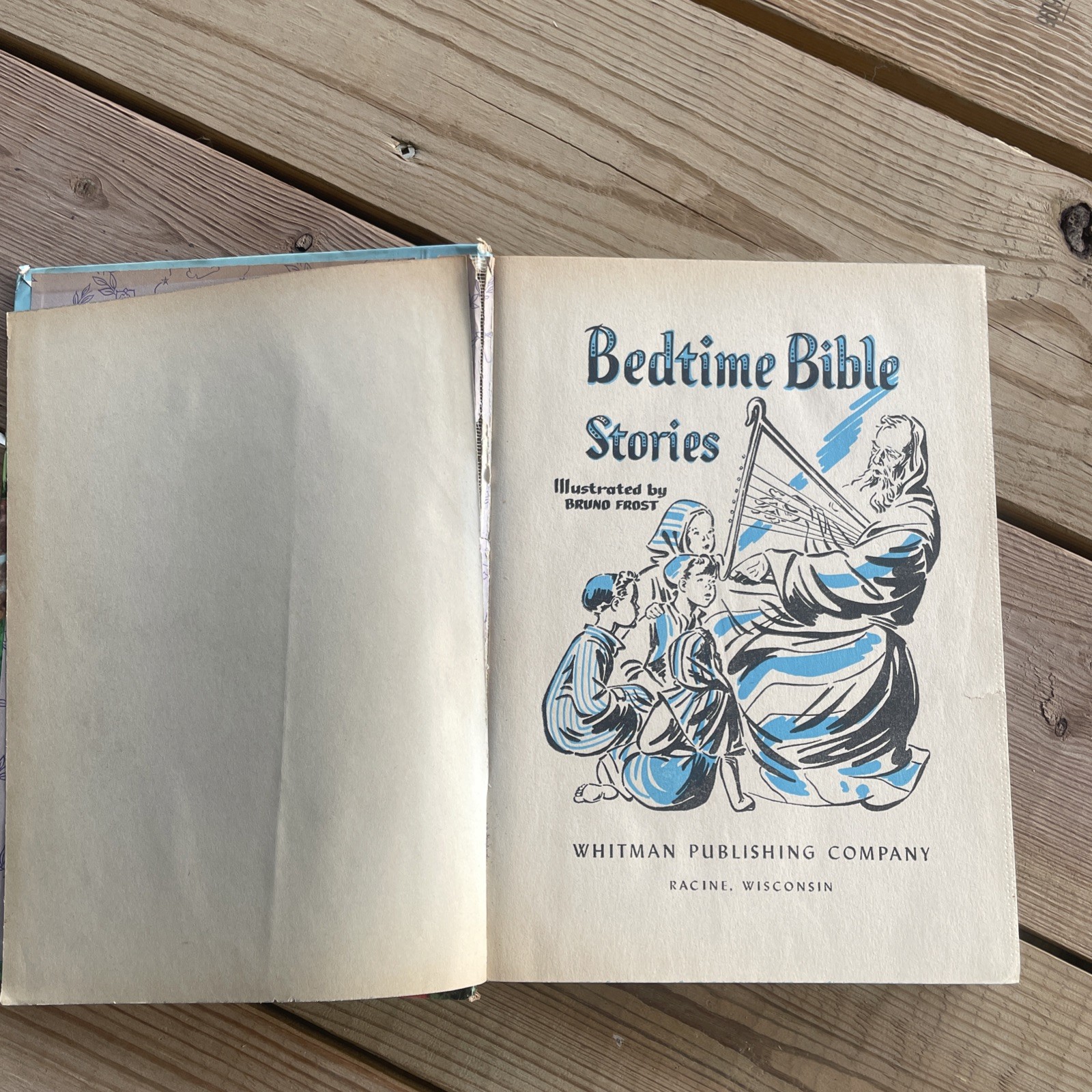 Vintage 1955 Bedtime Bible Stories Children Hardcover, Whitman Publishing,  USA