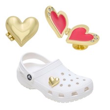 Crocs Jibbitz Oro Burbuja Medallón Corazón Zapato Dije 3D Amor Nuevo
