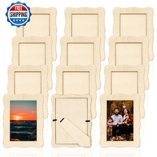 RYKOMO 12-Pack DIY Wooden Picture Frames, Unfinished Solid Wood Photo Frames