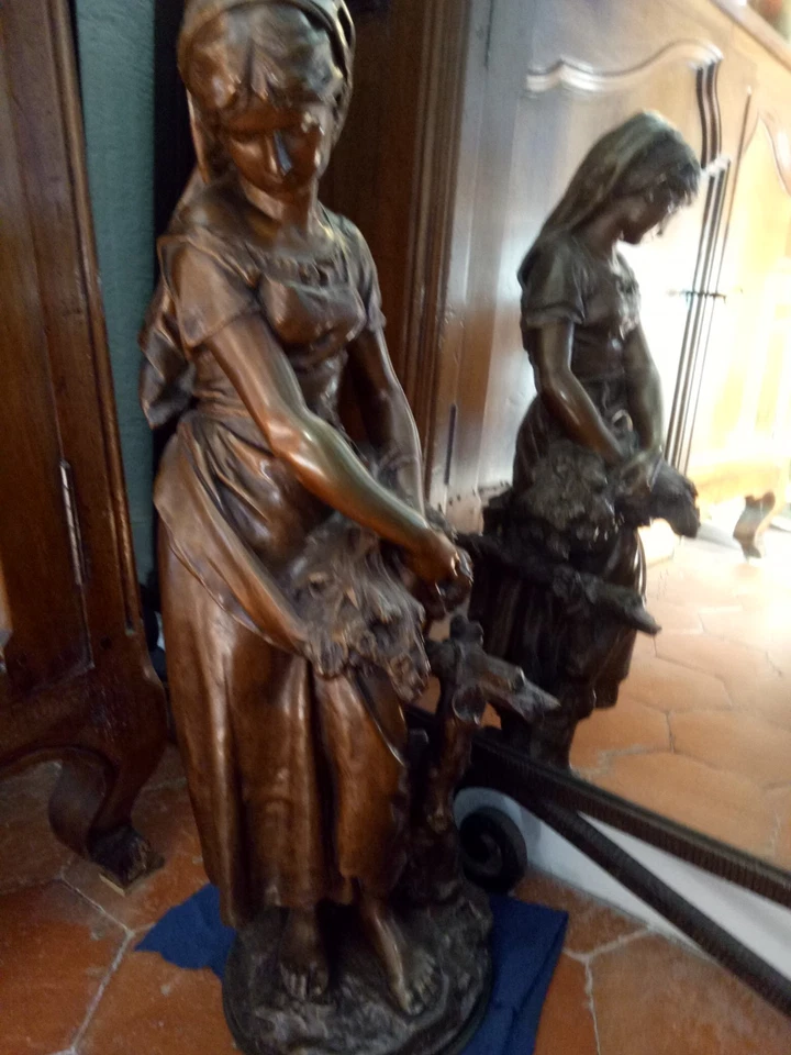 GRAND BRONZE  XIXème  Mathurin Moreau - Photo 3/4